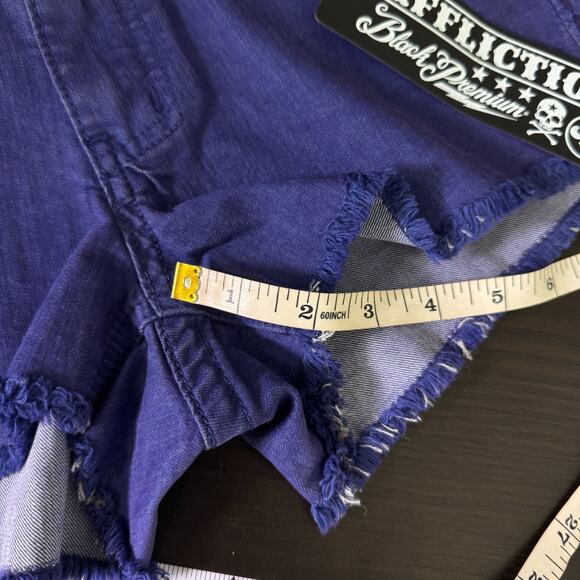 Affliction Shorts Womens size 30 Vikki Studded Cut Off Y2K Punk Grunge NEW - Picture 12 of 13